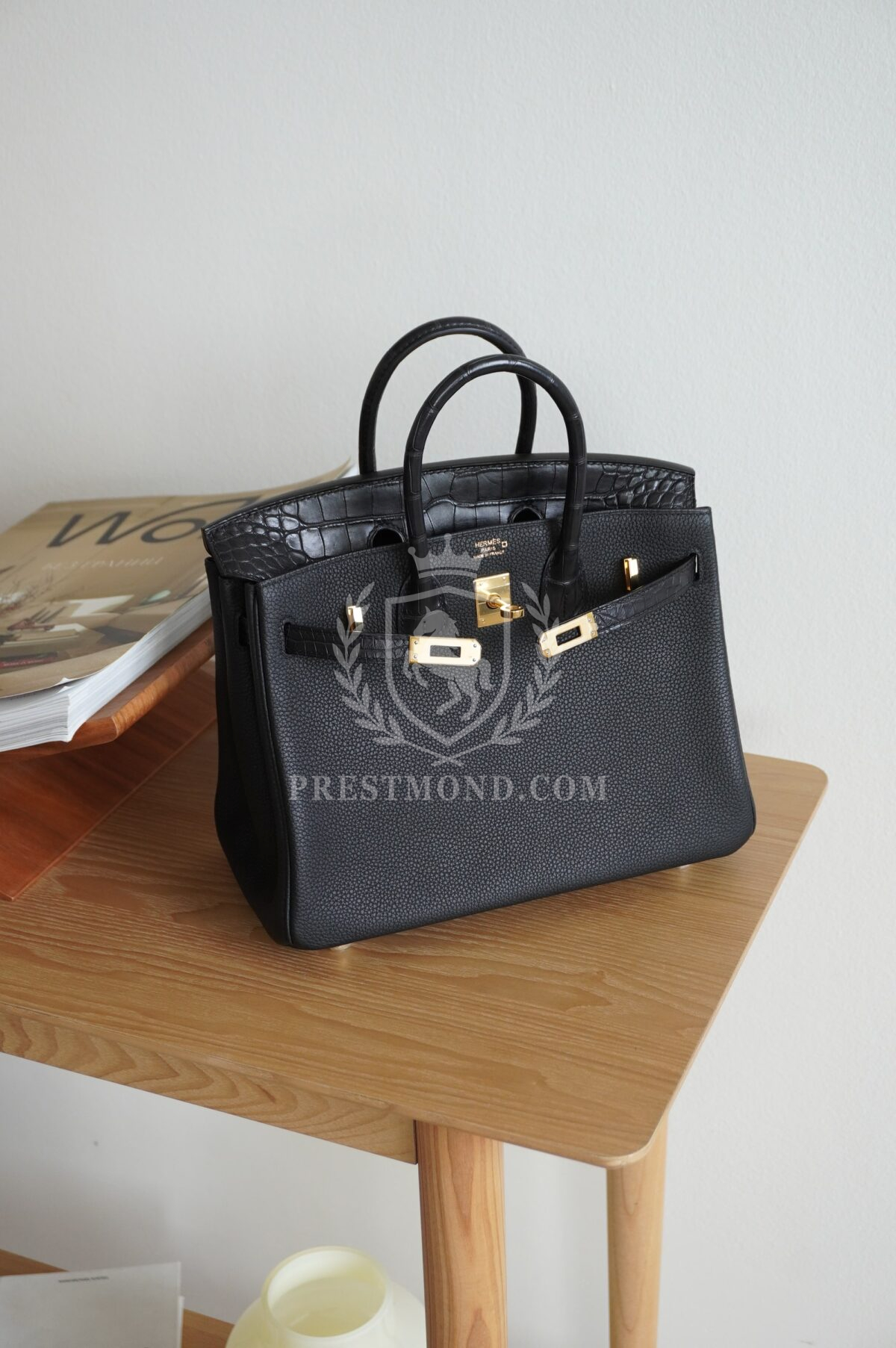 Birkin 25 Croco Epsom Black GHW