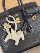 Birkin 25 Blue Sapphire croco Marine GHW