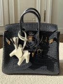 Birkin 25 Blue Sapphire croco Marine GHW