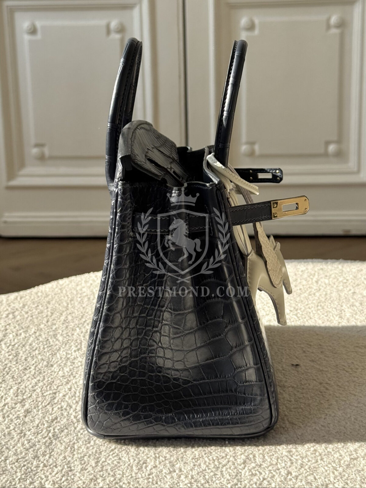 Birkin 25 Blue Sapphire croco Marine GHW — изображение 10