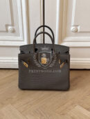 Birkin 30 Crocodile Porosus Graphite Mate GHW
