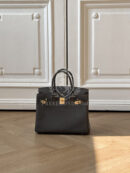 Birkin 30 Crocodile Porosus Graphite Mate GHW