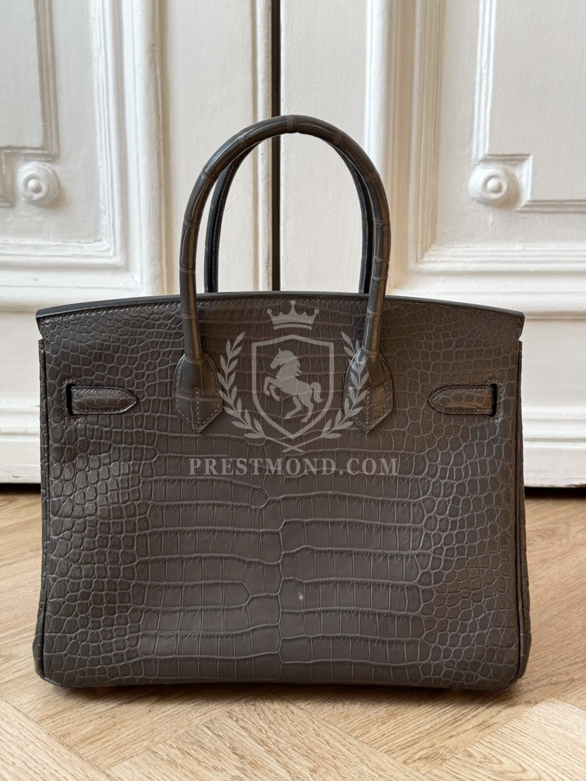 Birkin 30 Crocodile Porosus Graphite Mate GHW — изображение 9