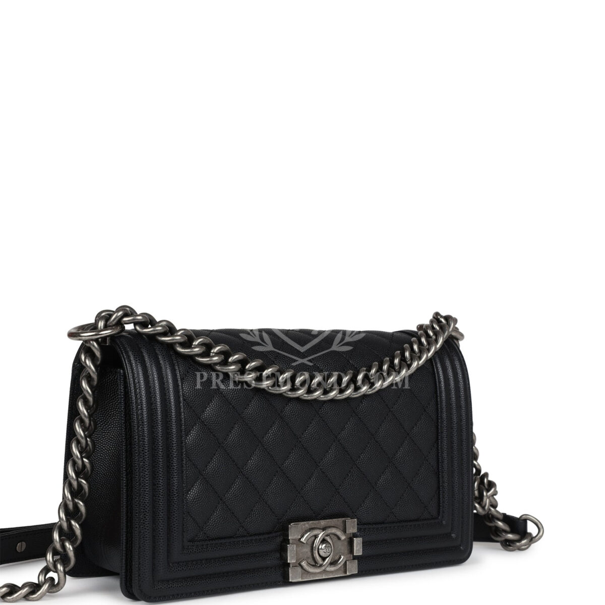 Chanel Medium Boy Bag Black Caviar Aged Ruthenium Hardware — изображение 2
