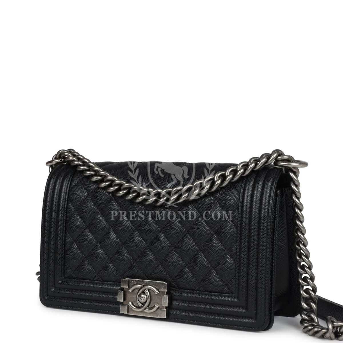 Chanel Medium Boy Bag Black Caviar Aged Ruthenium Hardware — изображение 5