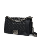 Chanel Medium Boy Bag Black Caviar Aged Ruthenium Hardware