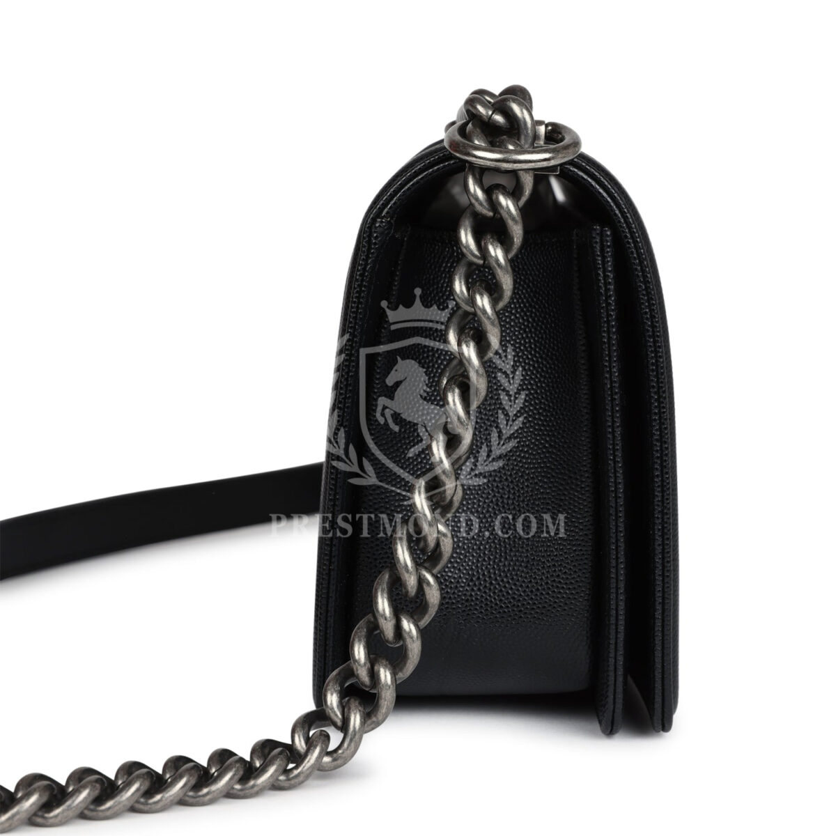 Chanel Medium Boy Bag Black Caviar Aged Ruthenium Hardware — изображение 3