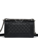 Chanel Medium Boy Bag Black Caviar Aged Ruthenium Hardware