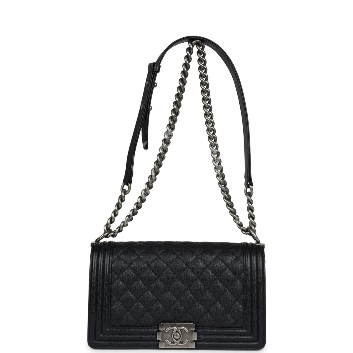 Chanel Medium Boy Bag Black Caviar Aged Ruthenium Hardware — изображение 7