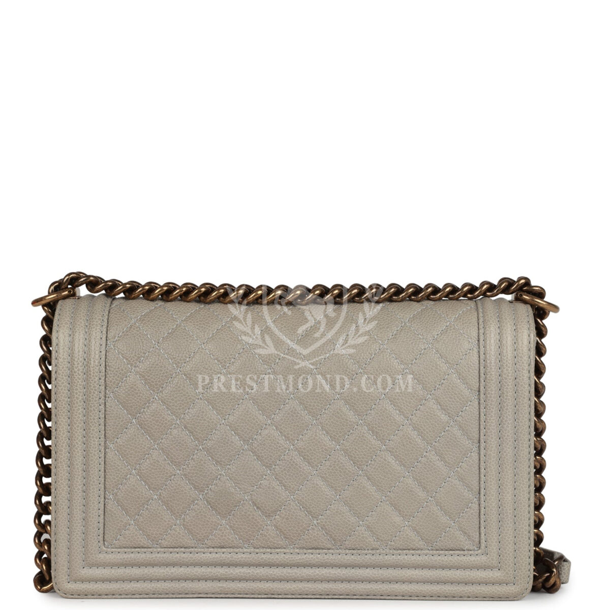 Chanel New Medium Boy Bag Grey Caviar Antique Gold Hardware — изображение 4
