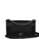 Chanel Medium Boy Bag Black Caviar Aged Ruthenium Hardware