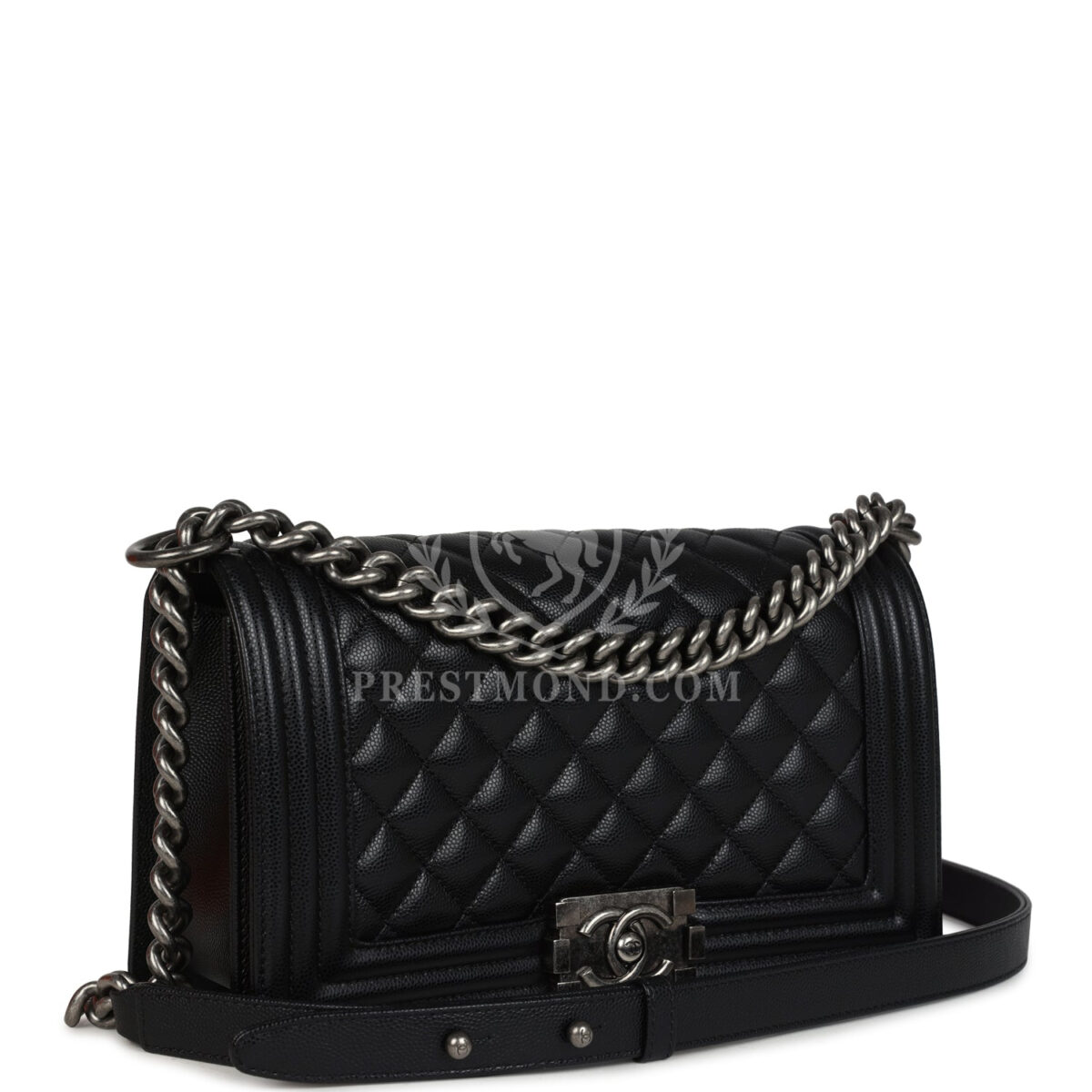 Chanel Medium Boy Bag Black Caviar Aged Ruthenium Hardware — изображение 2