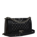Chanel Medium Boy Bag Black Caviar Aged Ruthenium Hardware