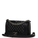 Chanel Medium Boy Bag Black Caviar Aged Ruthenium Hardware