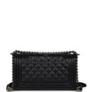 Chanel Medium Boy Bag Black Caviar Aged Ruthenium Hardware