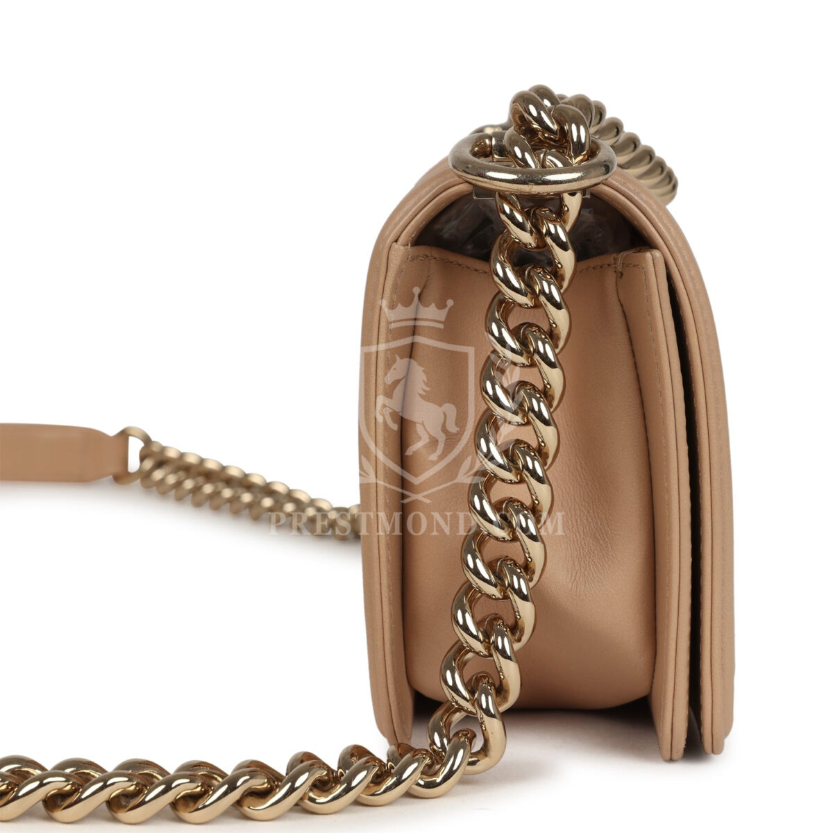 Chanel Small Boy Bag Beige Lambskin Light Gold Hardware — изображение 3