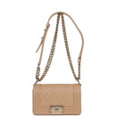 Chanel Small Boy Bag Beige Lambskin Light Gold Hardware