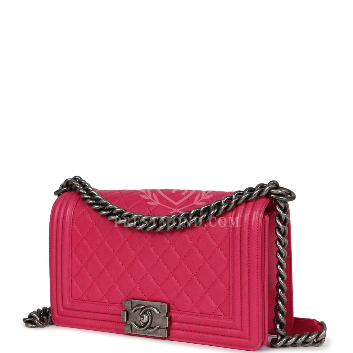 Chanel Medium Boy Bag Pink Lambskin Aged Ruthenium Hardware — изображение 5