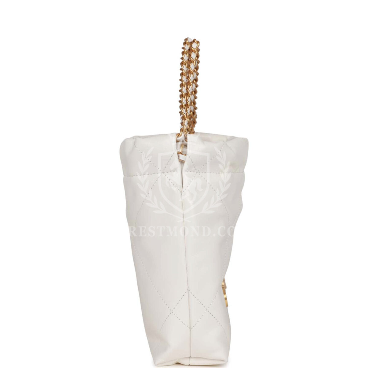 Chanel Mini 22 Bag White Calfskin Antique Gold Hardware — изображение 3