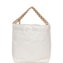 Chanel Mini 22 Bag White Calfskin Antique Gold Hardware