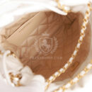 Chanel Mini 22 Bag White Calfskin Antique Gold Hardware