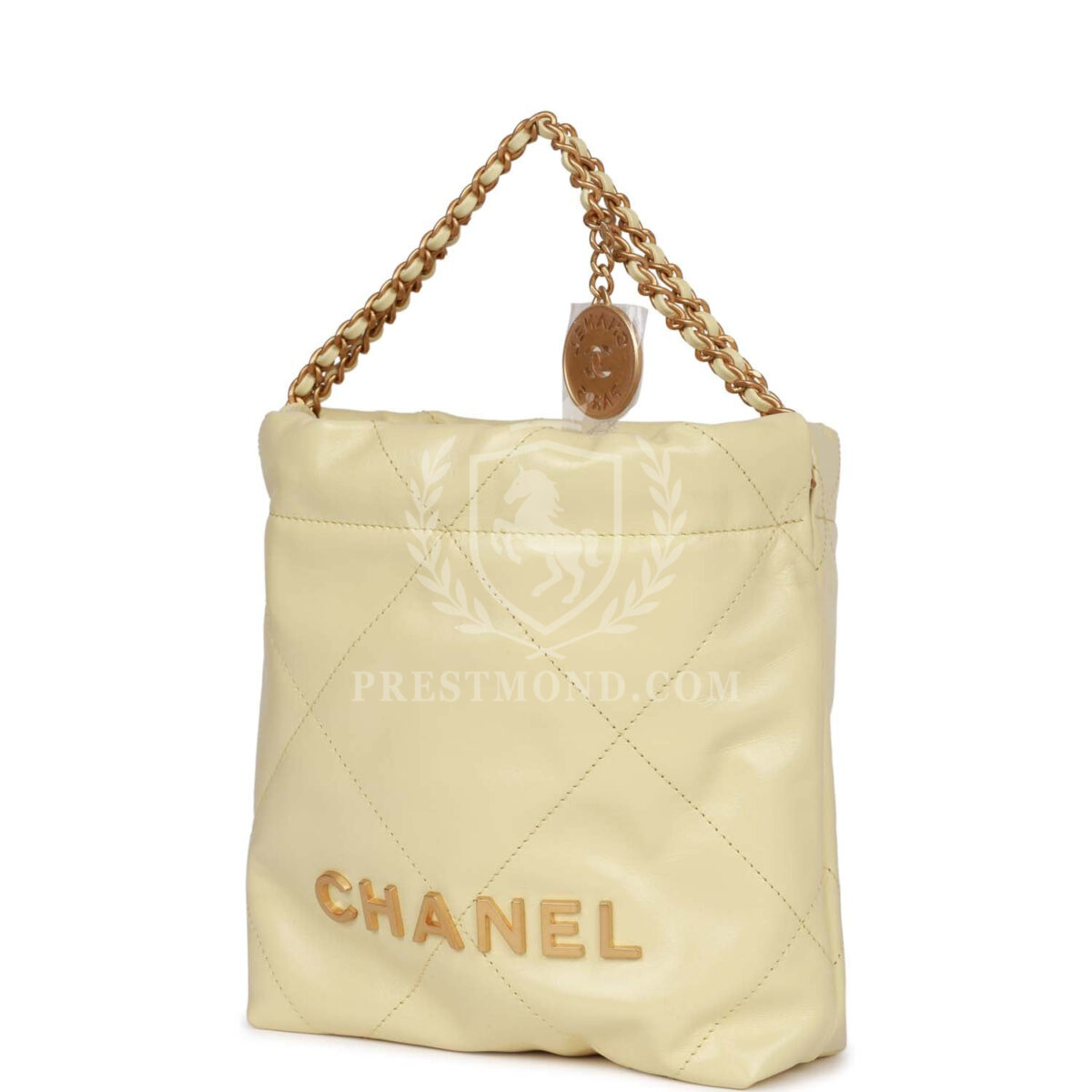 Chanel Mini 22 Bag Yellow Calfskin Gold Hardware — изображение 5