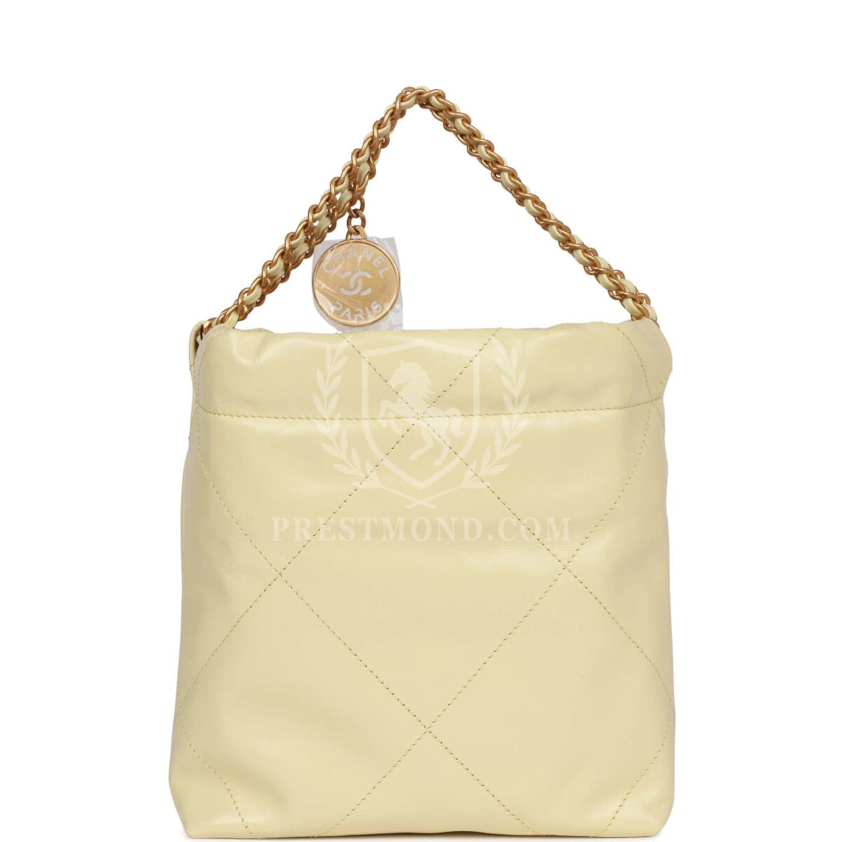 Chanel Mini 22 Bag Yellow Calfskin Gold Hardware — изображение 4