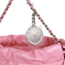 Chanel Mini 22 Bag Pink Calfskin Silver Hardware