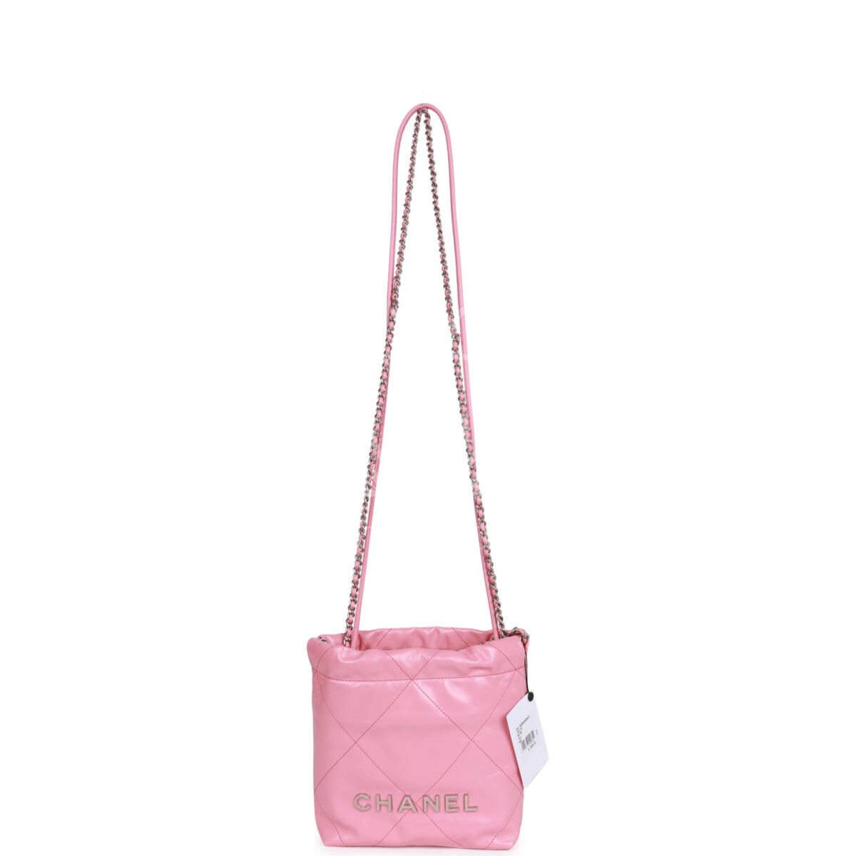 Chanel Mini 22 Bag Pink Calfskin Silver Hardware — изображение 6