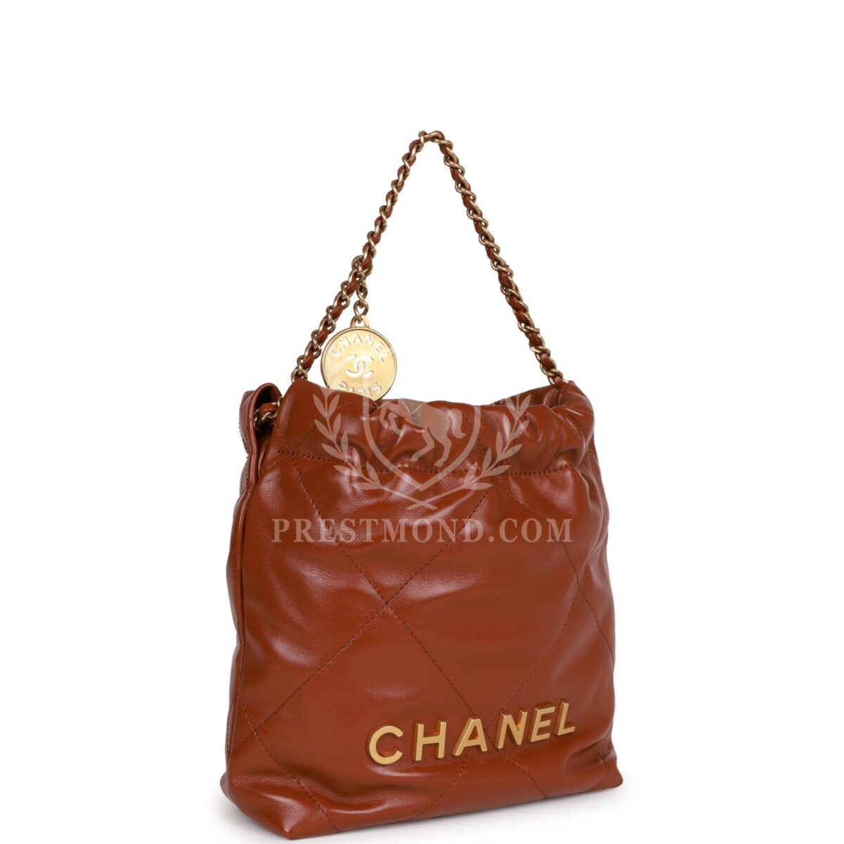 Chanel Mini 22 Bag Brown Calfskin Gold Hardware — изображение 2