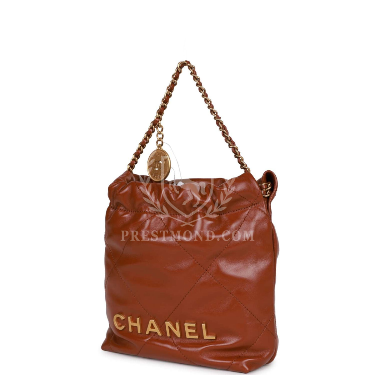 Chanel Mini 22 Bag Brown Calfskin Gold Hardware — изображение 5