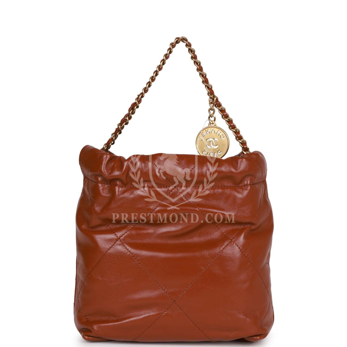 Chanel Mini 22 Bag Brown Calfskin Gold Hardware — изображение 4