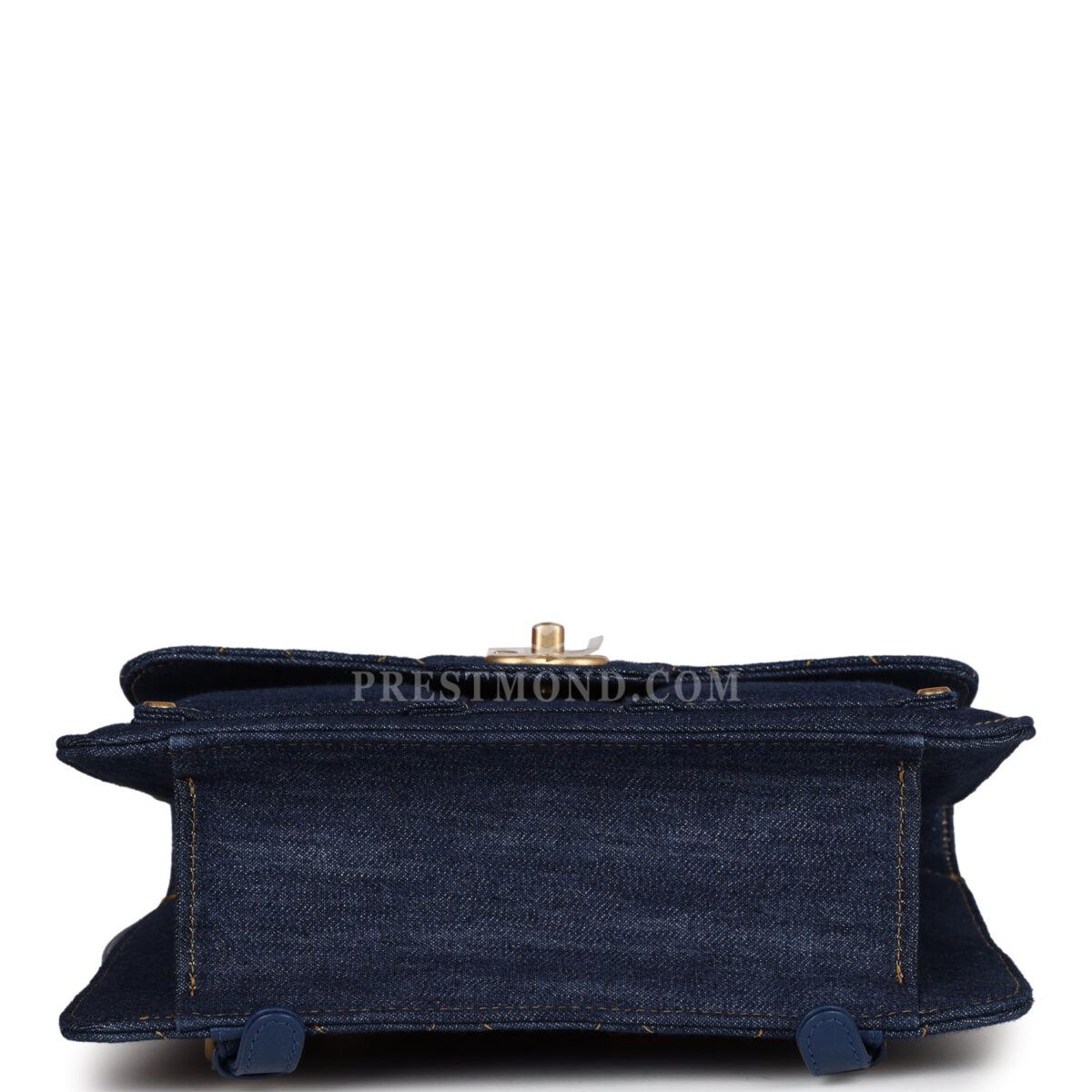 Chanel Square Flap Backpack Blue Denim Antique Gold Hardware — изображение 6
