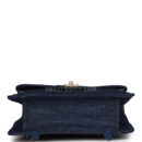 Chanel Square Flap Backpack Blue Denim Antique Gold Hardware