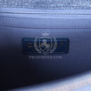 Chanel Square Flap Backpack Blue Denim Antique Gold Hardware