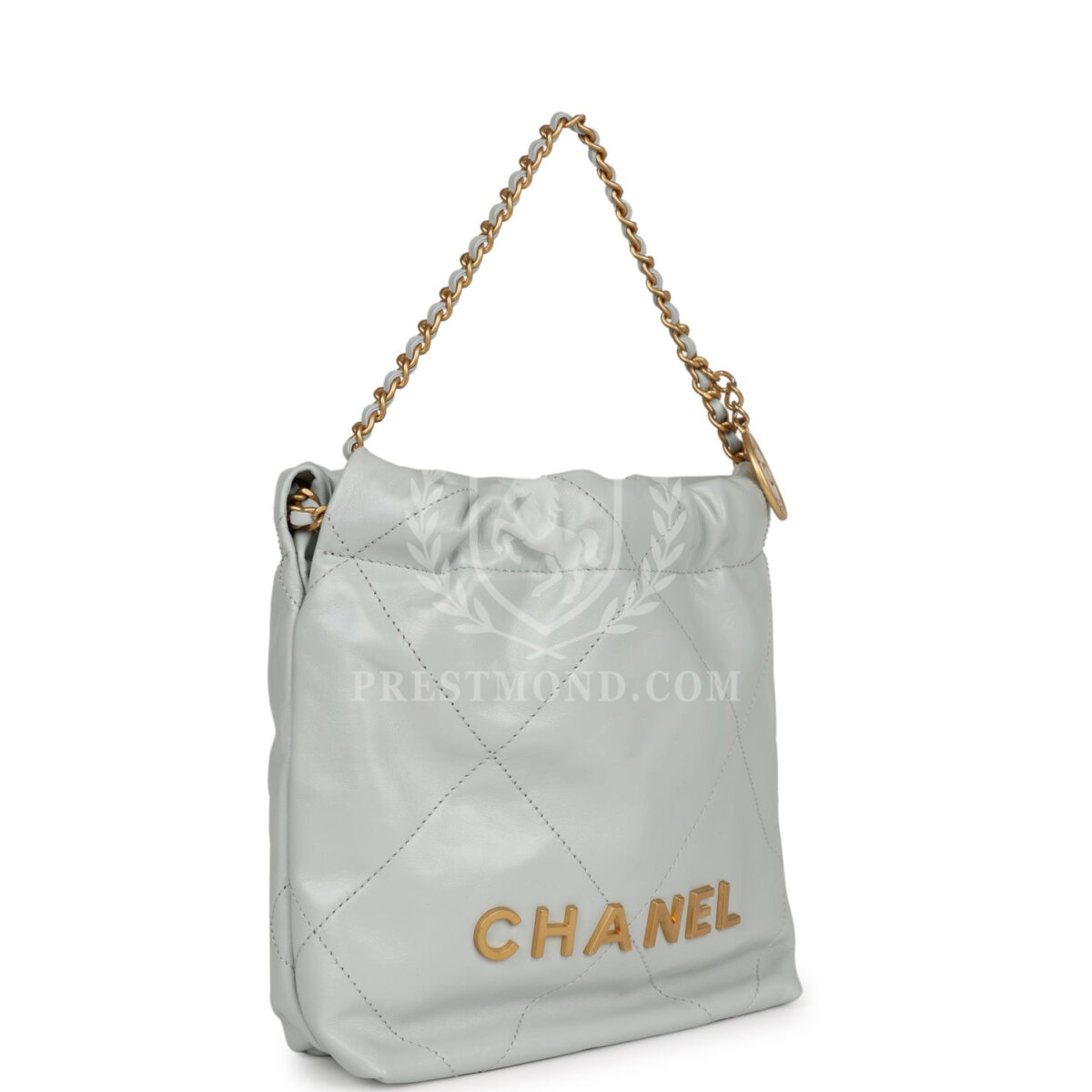 Chanel Mini 22 Bag Light Blue Calfskin Gold Hardware — изображение 2