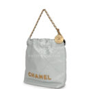 Chanel Mini 22 Bag Light Blue Calfskin Gold Hardware