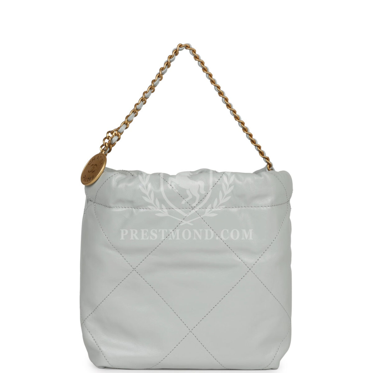 Chanel Mini 22 Bag Light Blue Calfskin Gold Hardware — изображение 4