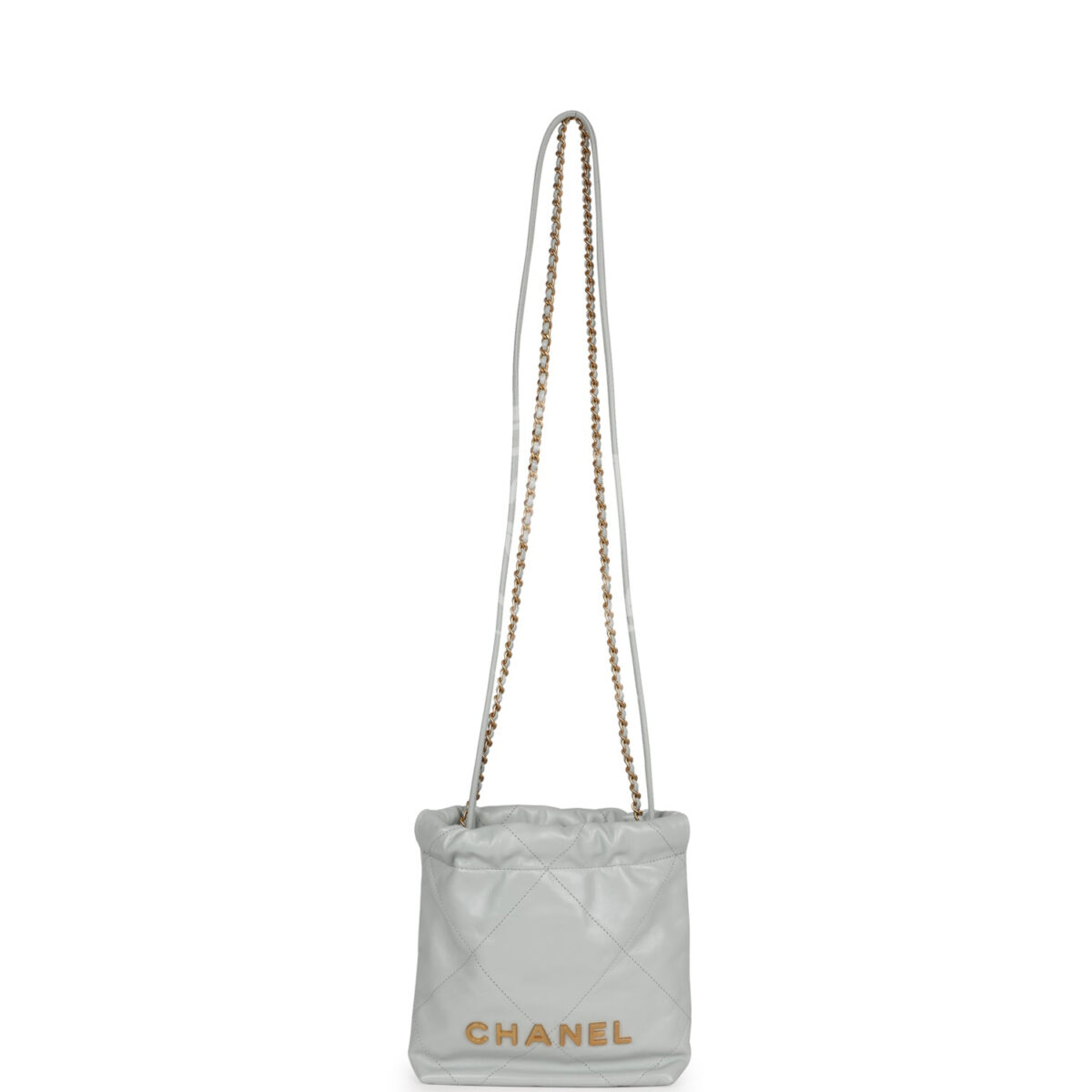 Chanel Mini 22 Bag Light Blue Calfskin Gold Hardware — изображение 7