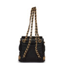 Chanel Small Charm Backpack Black Calfskin Aged Gold Hardware