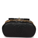 Chanel Small Charm Backpack Black Calfskin Aged Gold Hardware