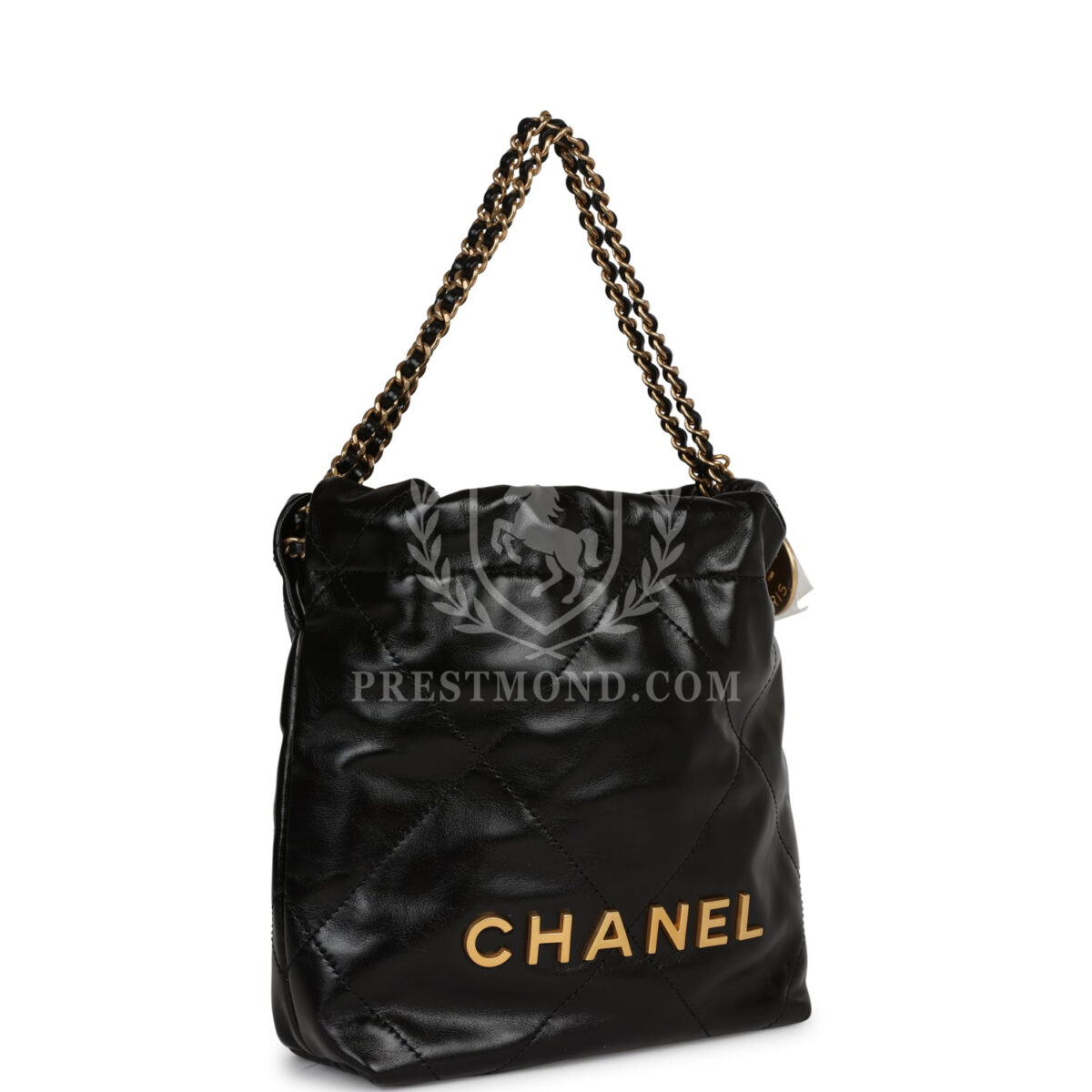 Chanel Mini 22 Bag Black Calfskin Gold Hardware — изображение 2