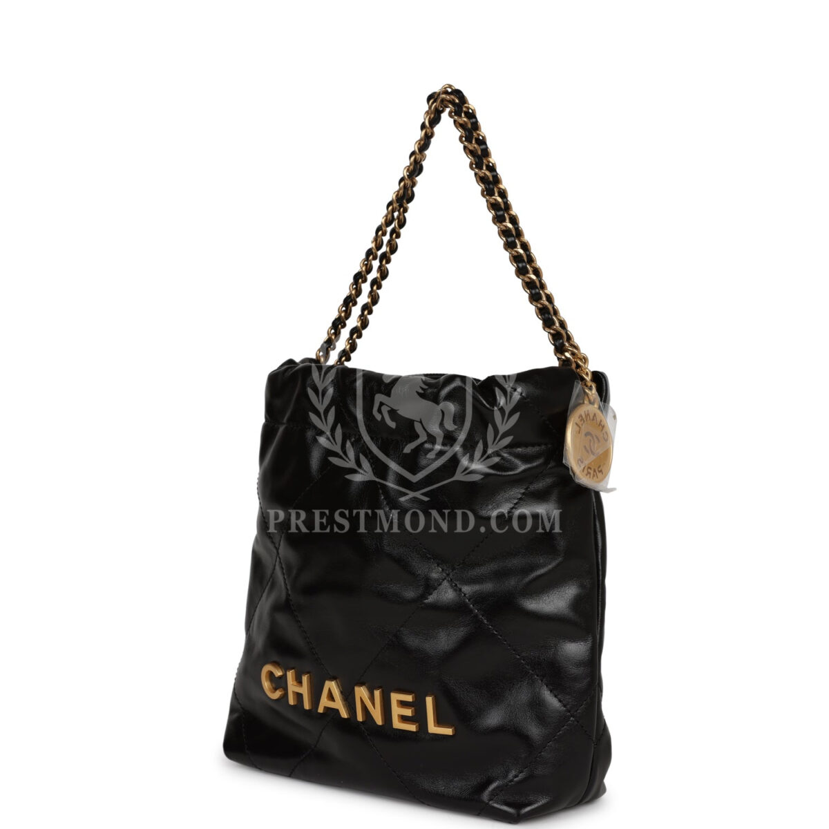 Chanel Mini 22 Bag Black Calfskin Gold Hardware — изображение 5