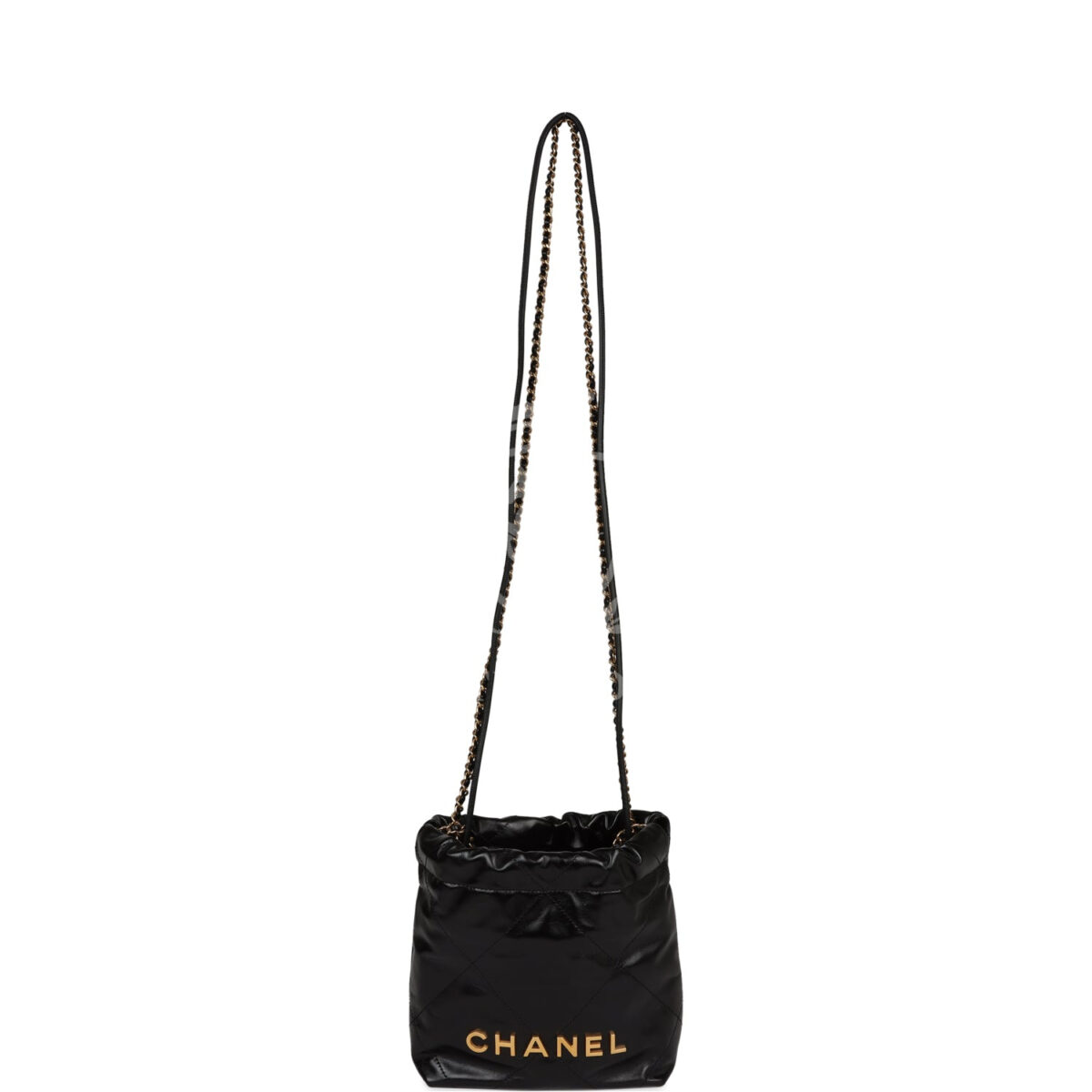 Chanel Mini 22 Bag Black Calfskin Gold Hardware — изображение 8