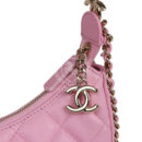 Chanel Small Chain Around Hobo Pink Lambskin Gold Hardware