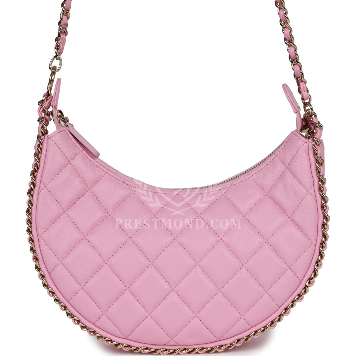 Chanel Small Chain Around Hobo Pink Lambskin Gold Hardware — изображение 4