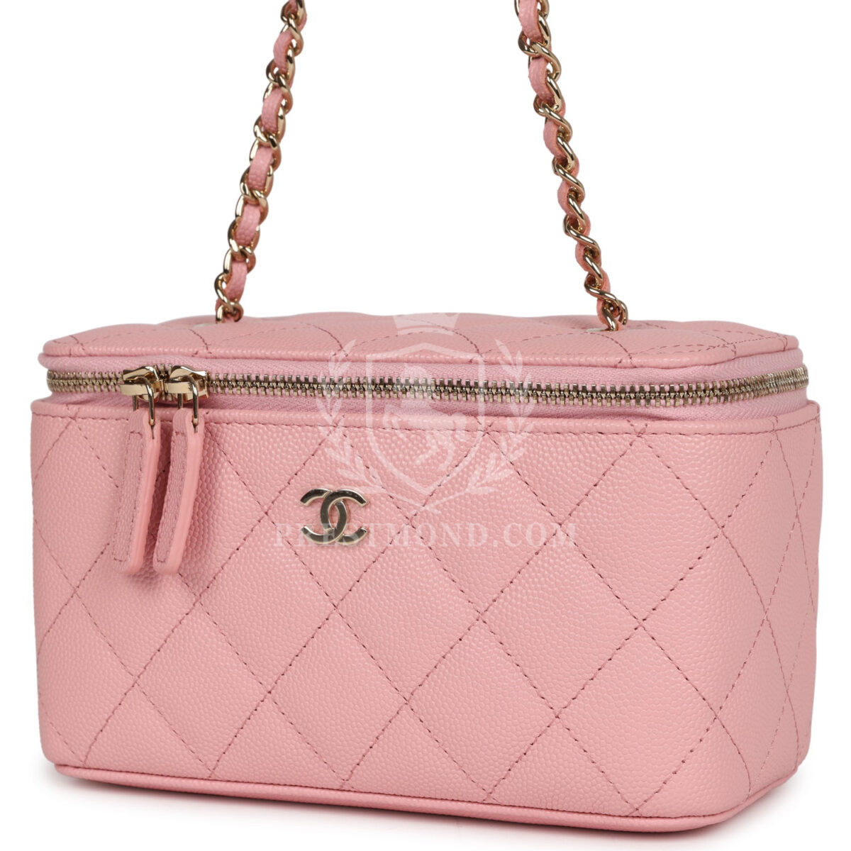 Chanel Small Classic Vanity Case Pink Caviar Light Gold Hardware — изображение 5