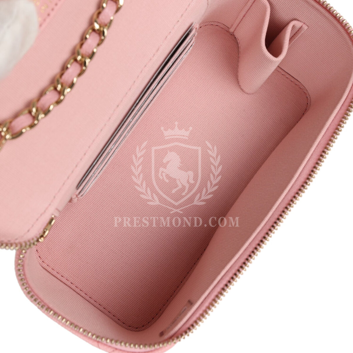 Chanel Small Classic Vanity Case Pink Caviar Light Gold Hardware — изображение 9