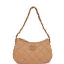Chanel 19 Hobo Bag Beige Aged Calfskin Brushed Gold Hardware