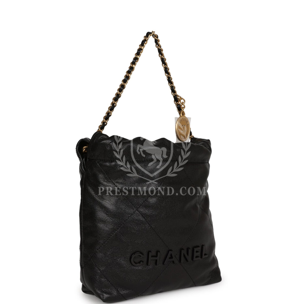 Chanel Mini 22 Bag Black Grained Calfskin Gold Hardware — изображение 2
